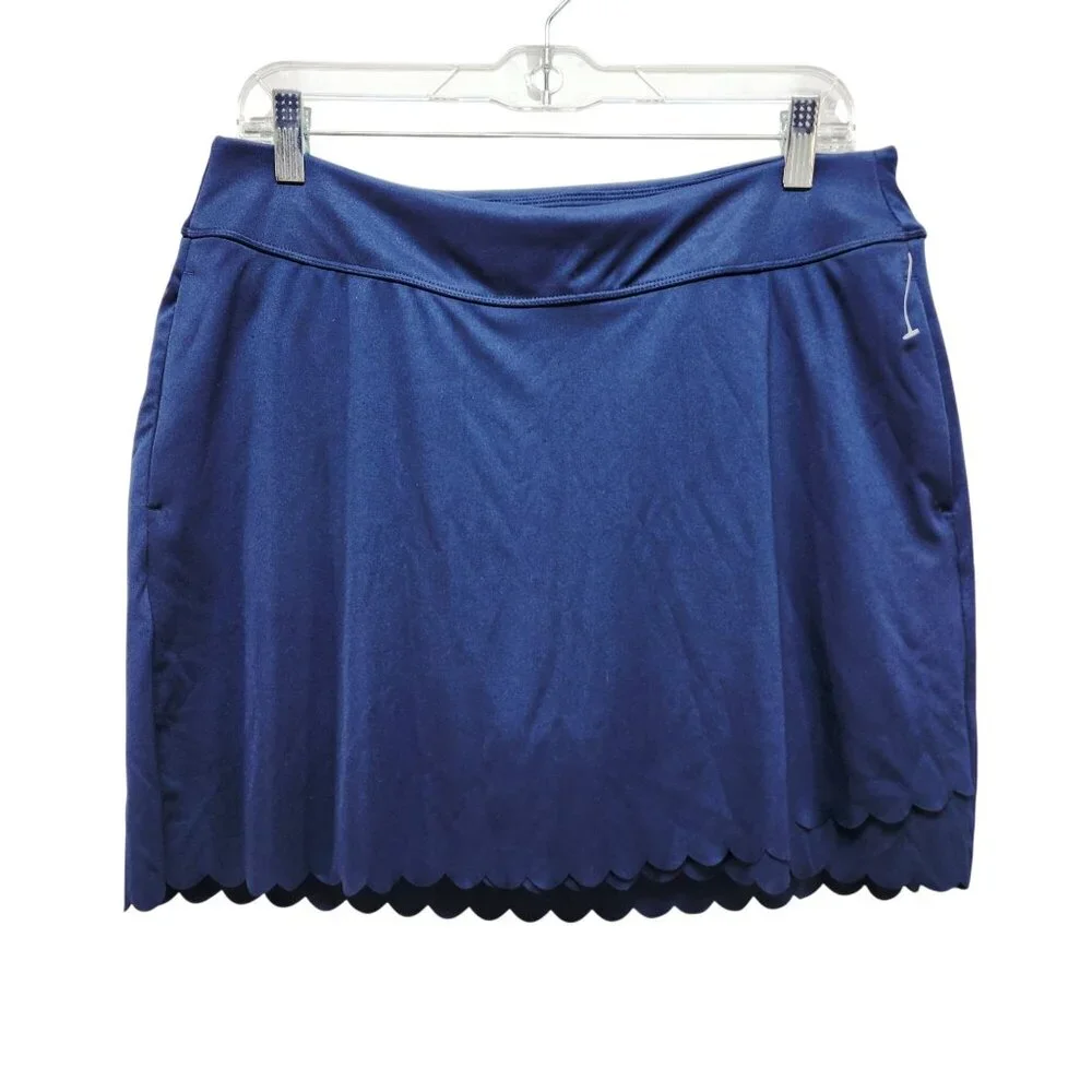 Greg Norman Womens Navy Scalloped Hem Pull-On Golf Sports Skort Size M - Picture 1 of 6